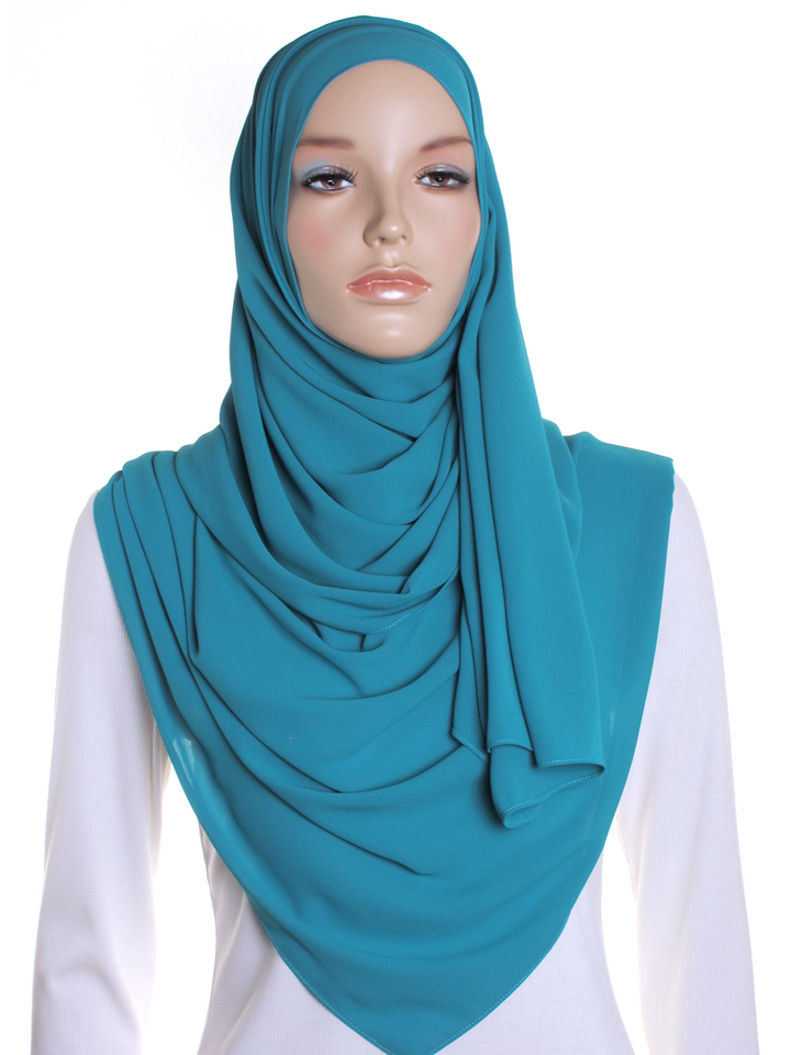 Dark Teal Premium Chiffon Hijab