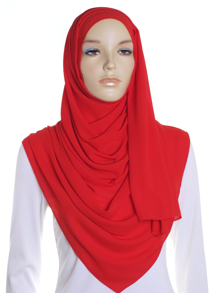 Poppy Red Premium Chiffon Hijab