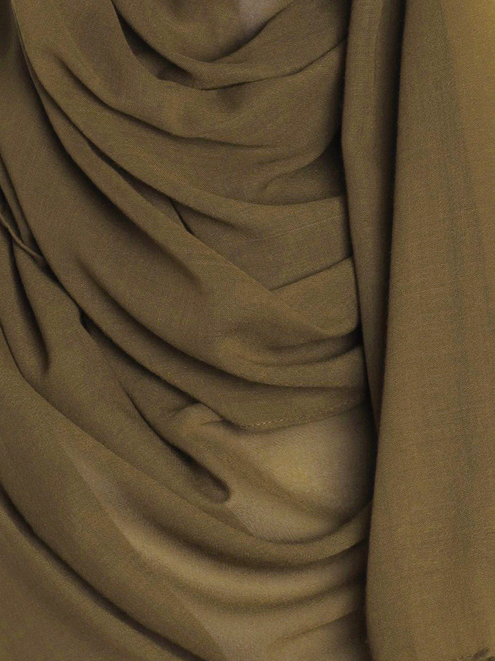 Olive Plain Cotton Hijab