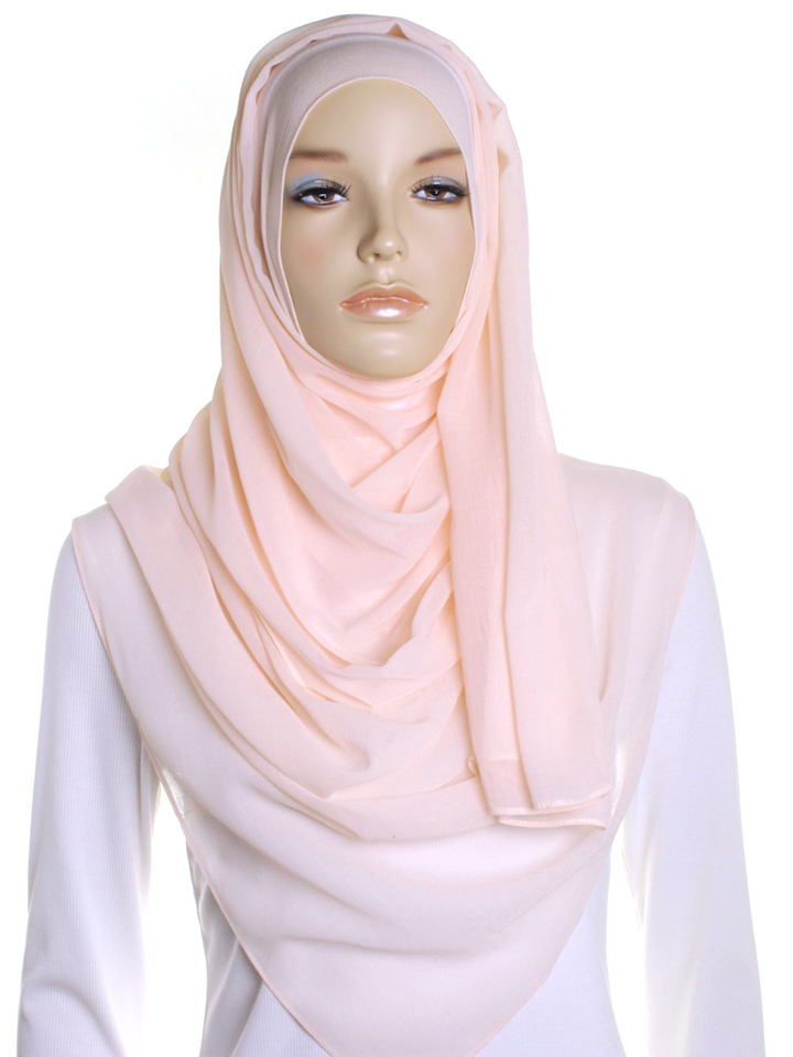 Peach Plain Cotton Hijab
