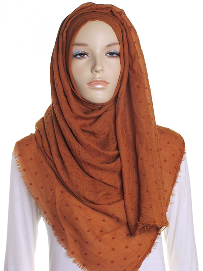 Bronze Dotted Cotton Hijab - Hijab Store Online