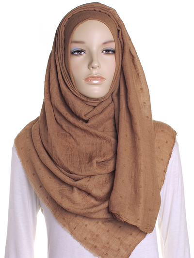 Cocoa Dotted Cotton Hijab - Hijab Store Online
