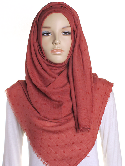 Light Mahogany Dotted Cotton Hijab - Hijab Store Online