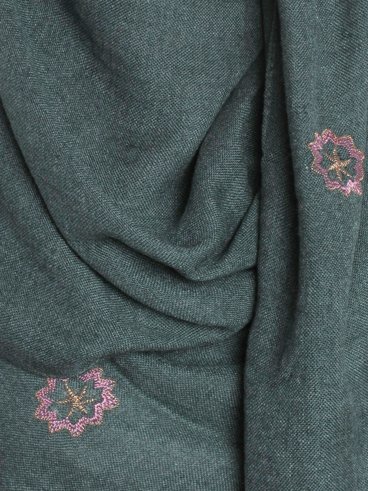Green Floral Embroidered Hijab – Hijab Store Online