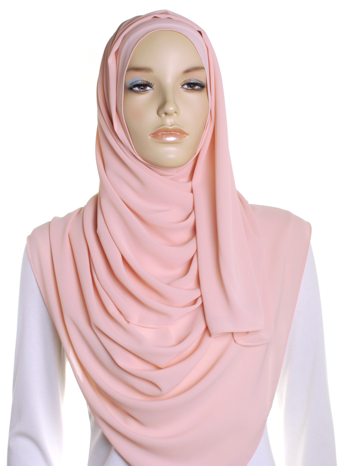 Pale Peach Premium Chiffon Hijab
