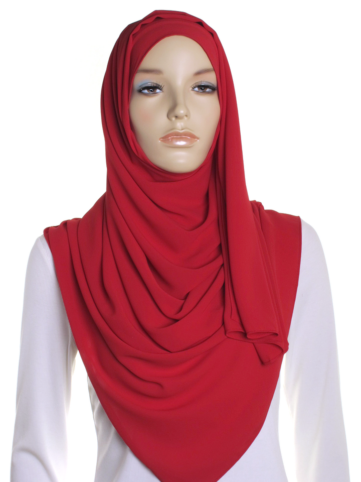 Red Premium Chiffon Hijab