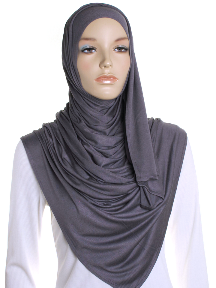 Grey Premium Cotton Jersey Hijab