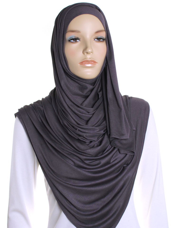 Pewter Premium Cotton Jersey Hijab
