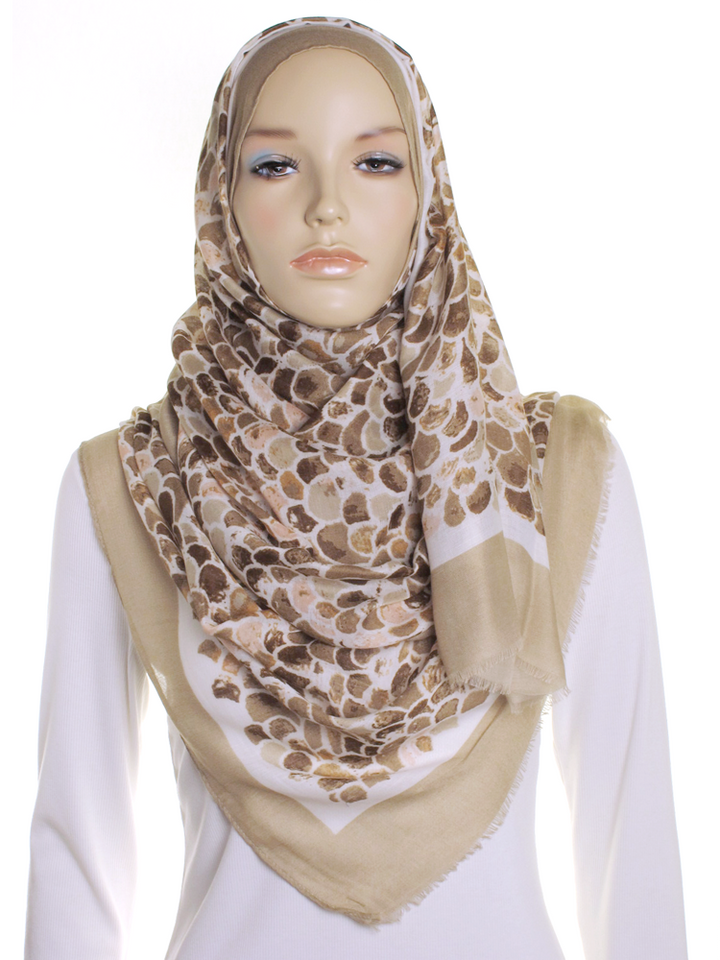 Beige Mermaid Cotton Hijab