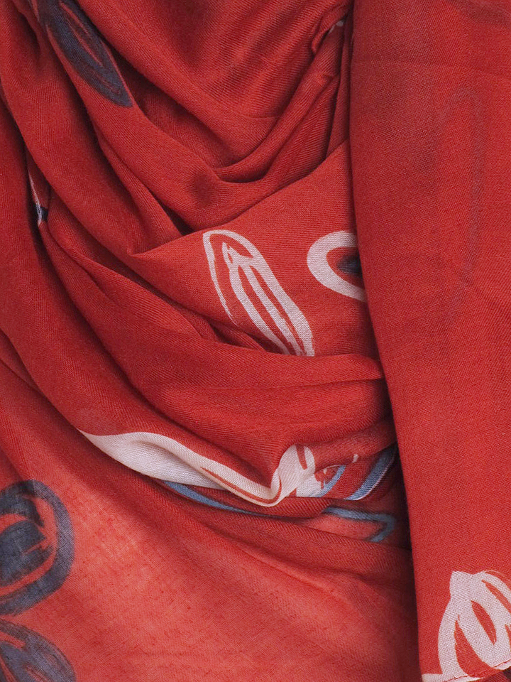 Red Quick Sketch Print Hijab