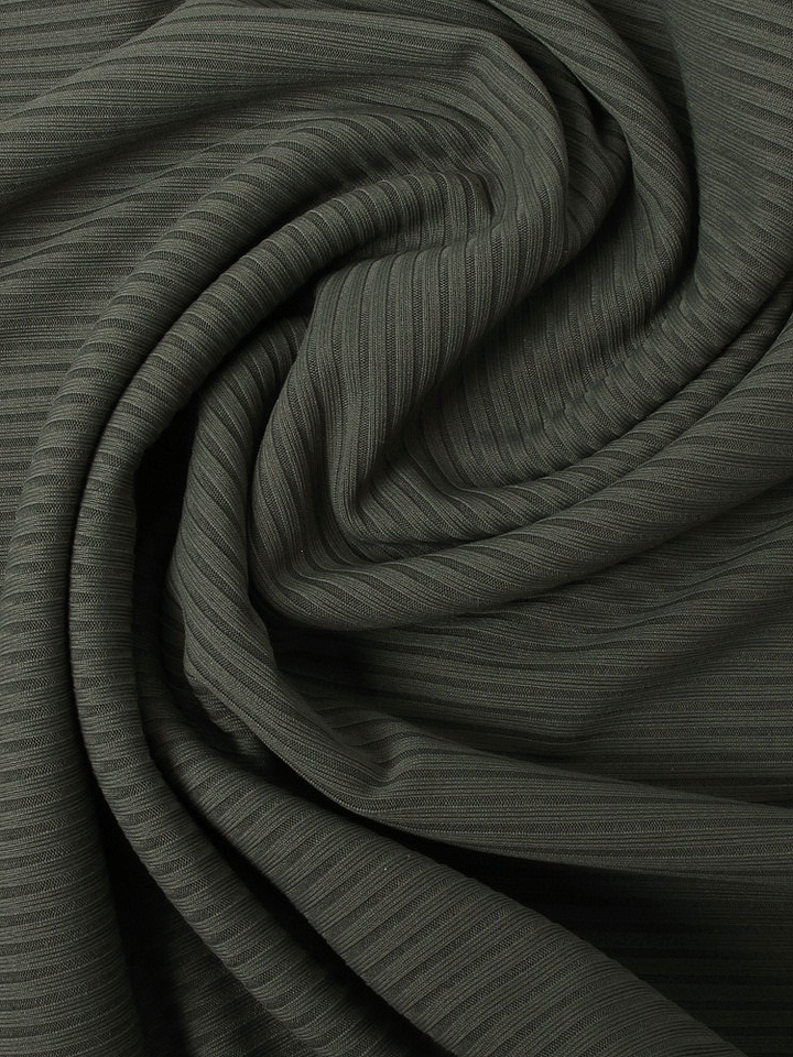 Olive Ribbed Jersey Hijab