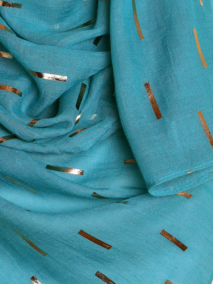 Teal Foil Stripe Hijab