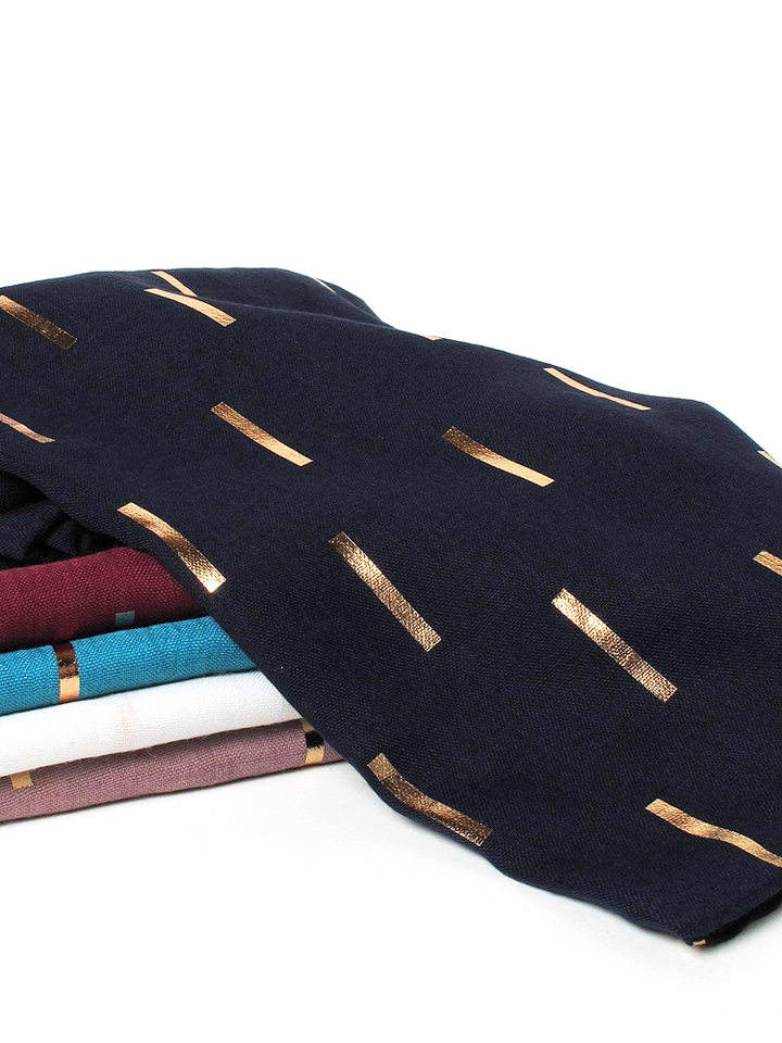 Teal Foil Stripe Hijab
