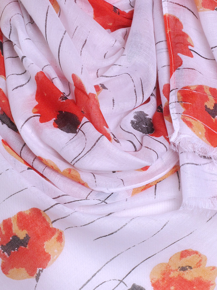 Red Poppy Cotton Hijab