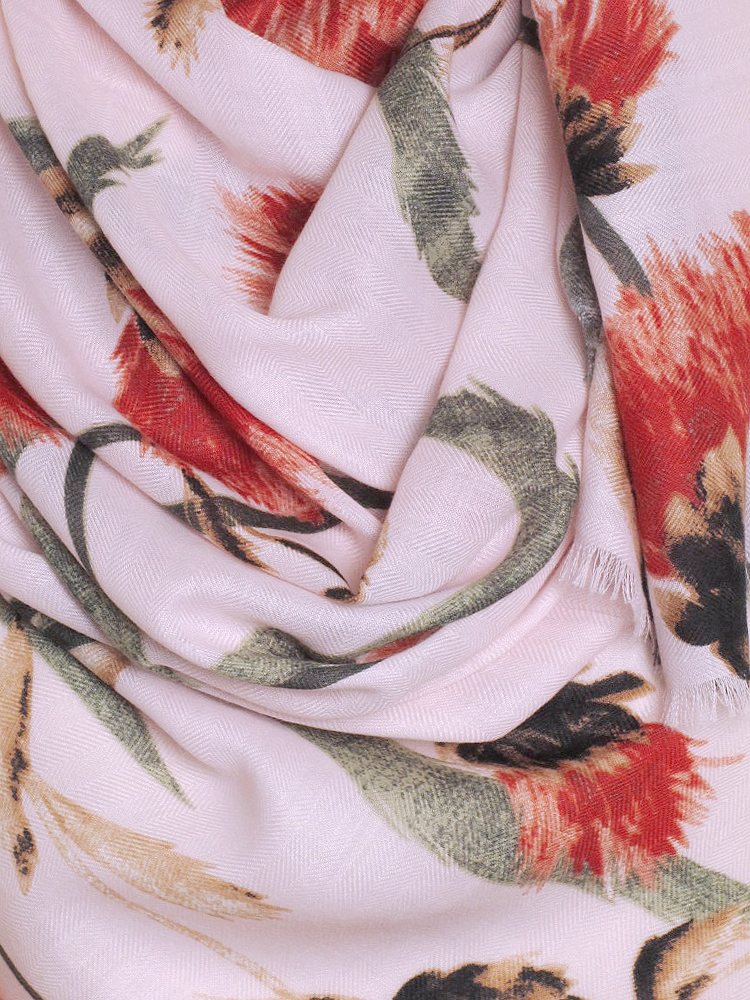 Pink Thistle Print Hijab