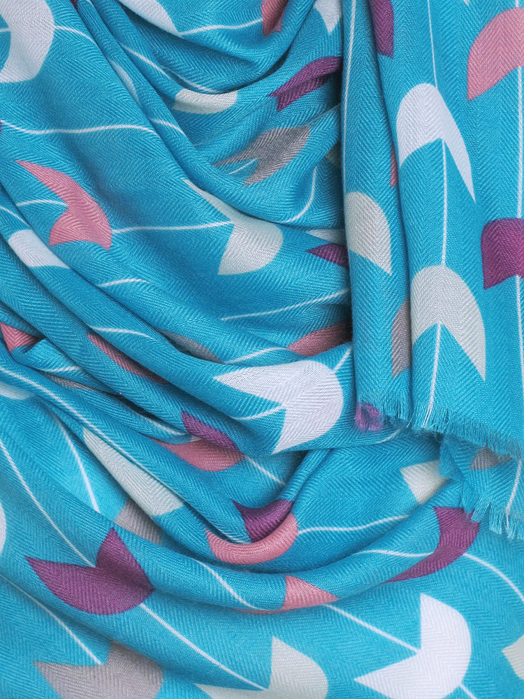 Teal Tulip Print Hijab