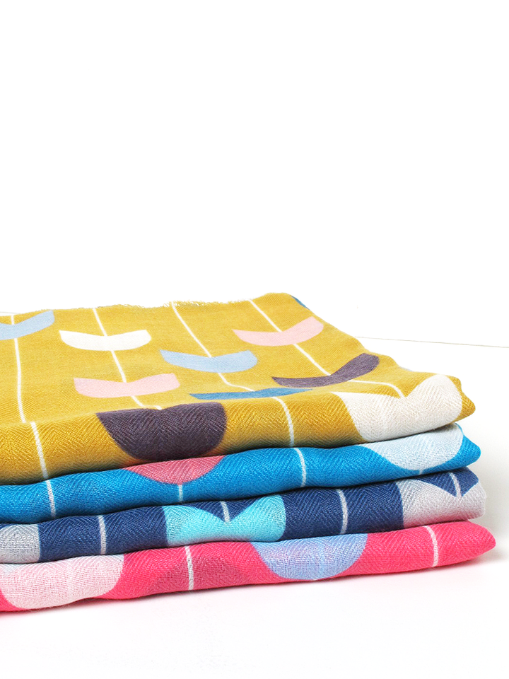 Teal Tulip Print Hijab