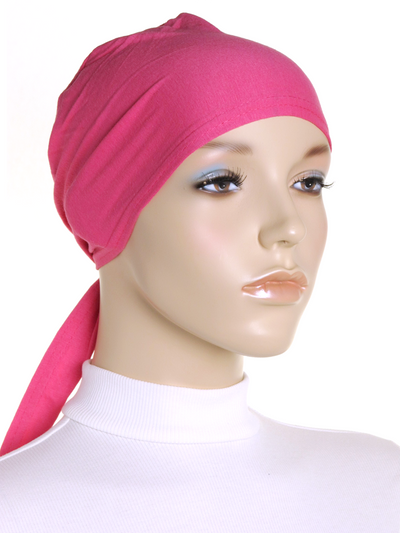 Hot Pink Plain Tie Back Bonnet - Hijab Store Online