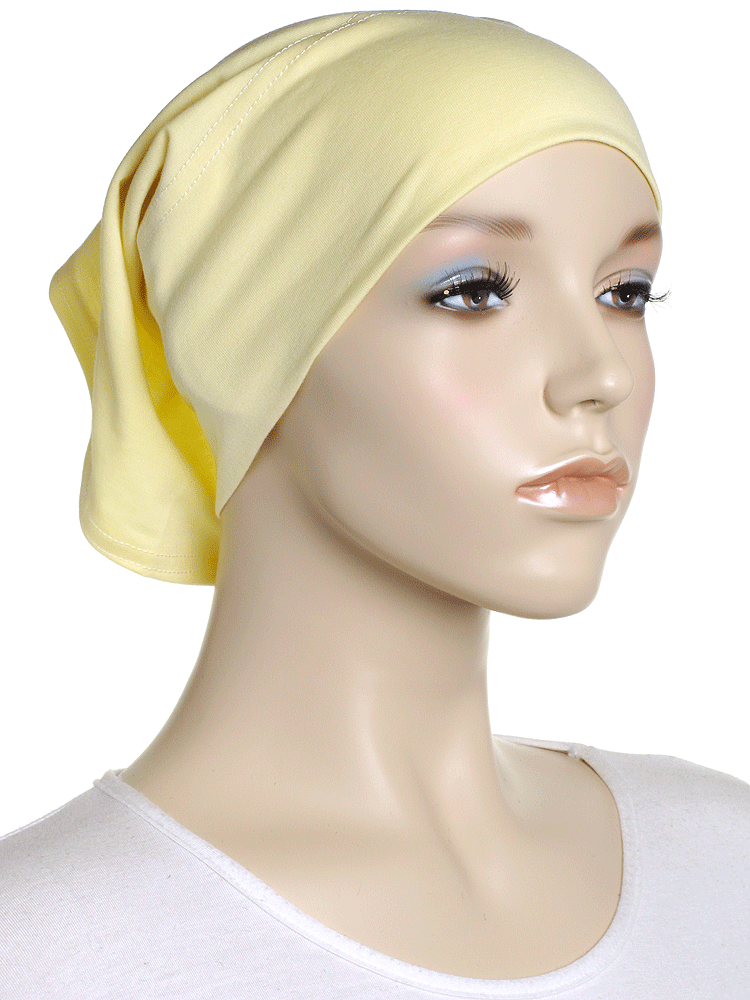 Lemon Yellow Plain Cotton Tube Underscarf - Hijab Store Online