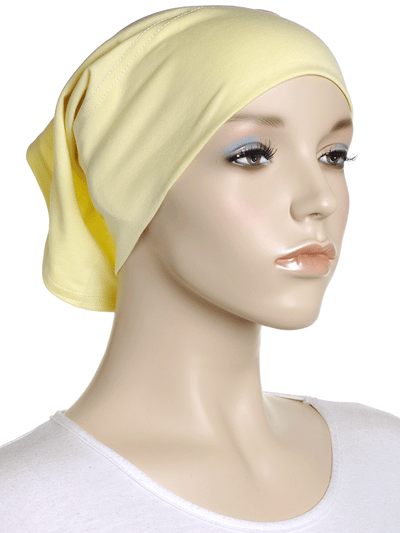 Lemon Yellow Plain Cotton Tube Underscarf - Hijab Store Online