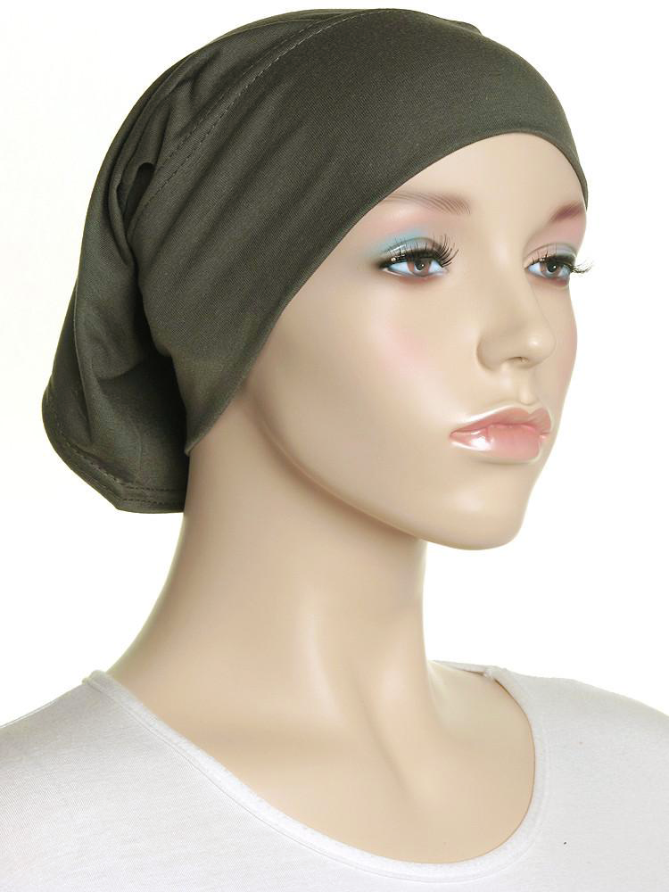 Olive Plain Cotton Tube Underscarf - Hijab Store Online