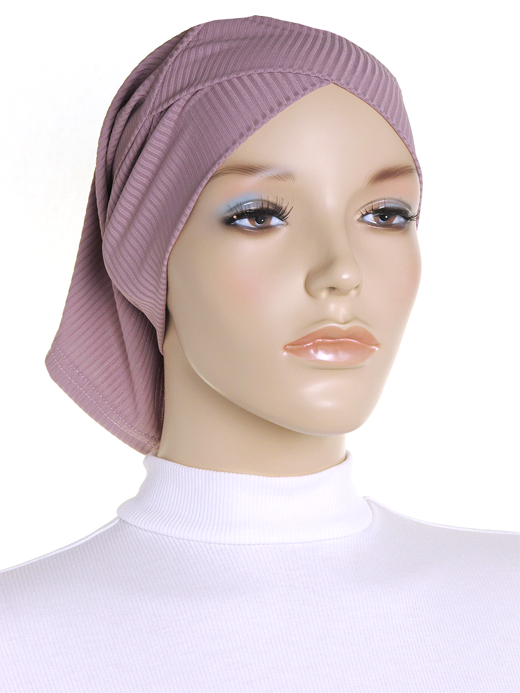 Mauve Criss Cross Ribbed Underscarf