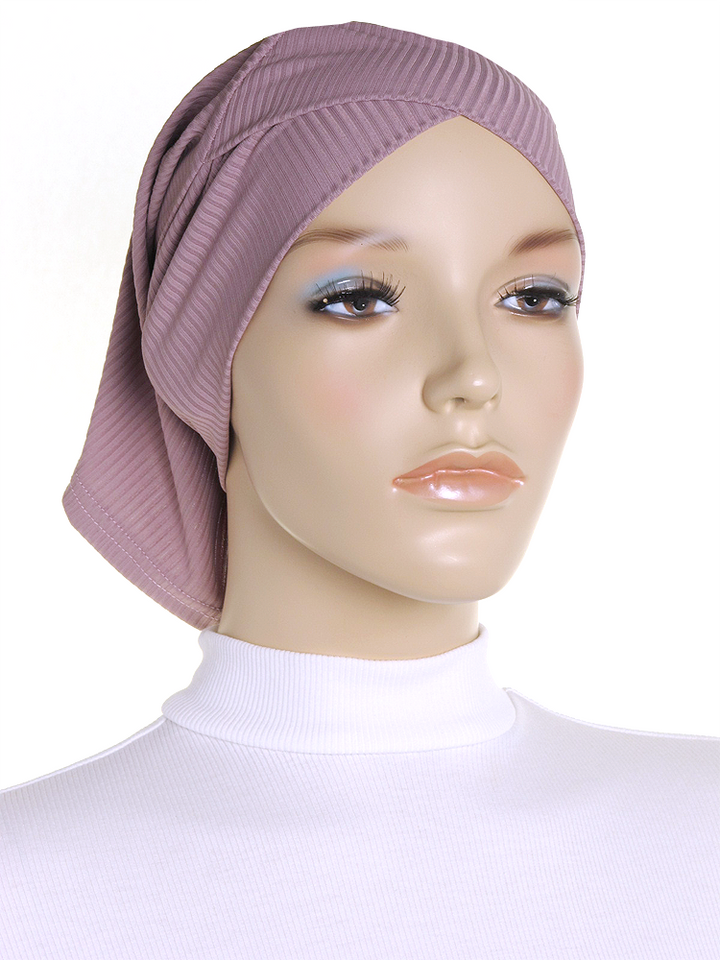 Mauve Criss Cross Ribbed Underscarf