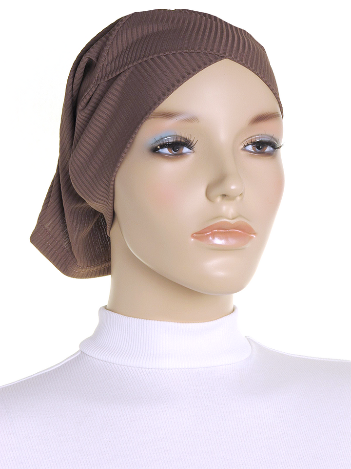 Taupe Criss Cross Ribbed Underscarf