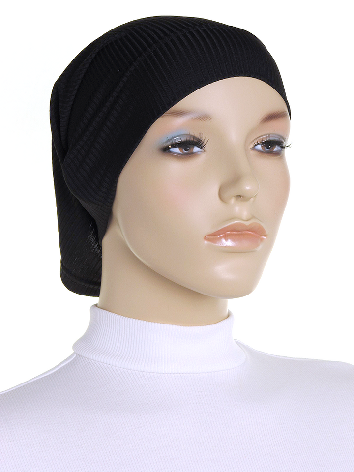 Black Ribbed Underscarf