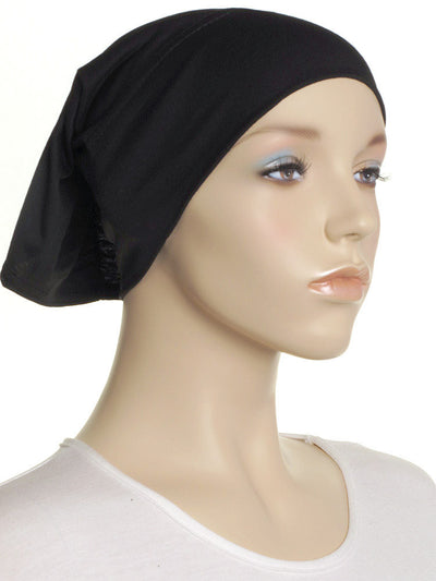 Black Plain Cotton Tube Underscarf - Hijab Store Online