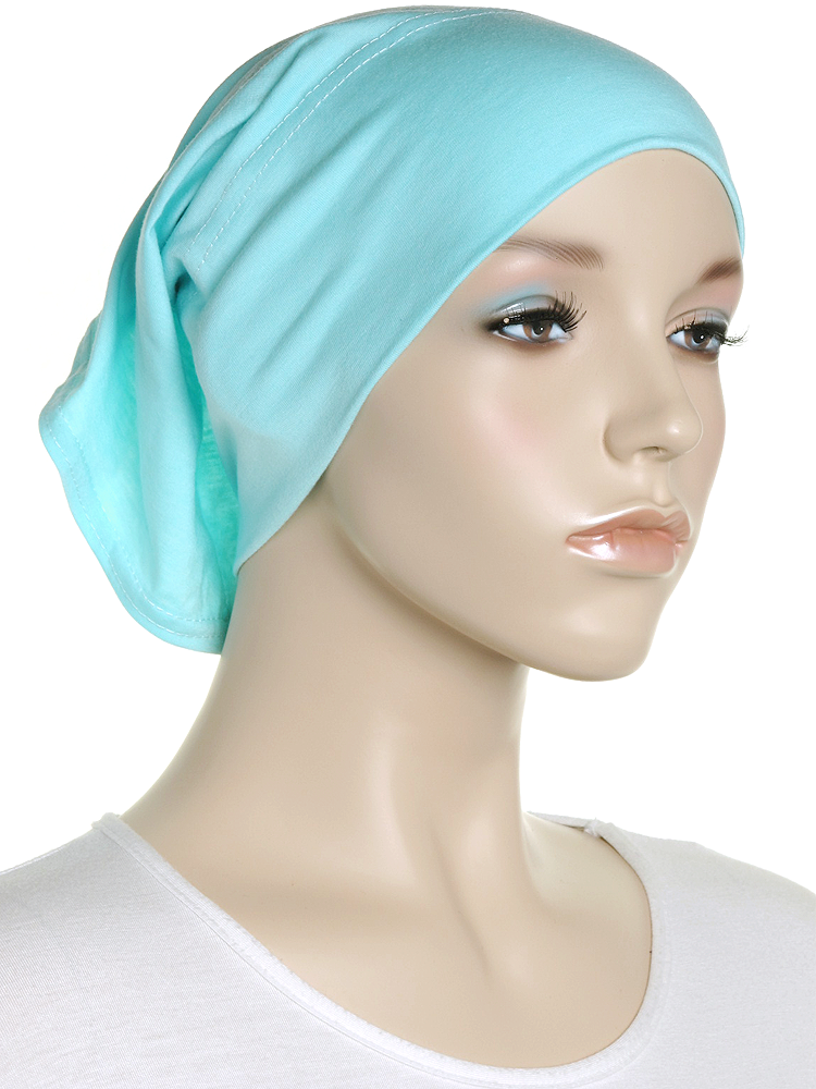 Pale Aqua Blue Plain Cotton Tube Underscarf - Hijab Store Online