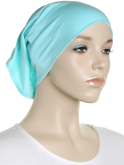 Pale Aqua Blue Plain Cotton Tube Underscarf - Hijab Store Online