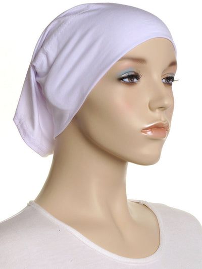 White Plain Cotton Tube Underscarf - Hijab Store Online